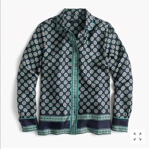 J.Crew Silk Botton Down PJ Shirt